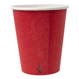 Plastikfreier Pappbecher 9 Oz/250ml "Colors" Rot Ø8cm (300 Stück)