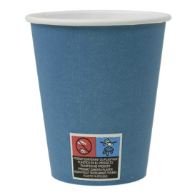 Plastikfreier Pappbecher 9 Oz/250ml "Colors" Blau Ø8cm (300 Stück)