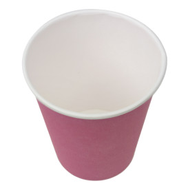 Plastikfreier Pappbecher 9 Oz/250ml "Colors" Pink Ø8cm (20 Stück)