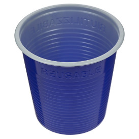 Wiederverwendbarer Economy-Becher PS Bicolor Blau 230ml (30 Stück)