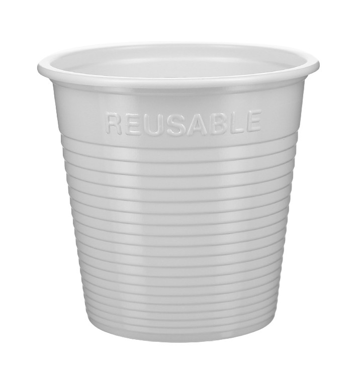 Wiederverwendbarer Economy-Becher PS Bicolor Weiß 230ml (420 Stück) Wiederverwendbarer Economy-Becher PS Bicolor Weiß 230ml (420 Stück)