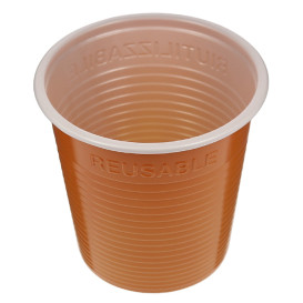 Wiederverwendbarer Economy-Becher PS Bicolor Orange 230ml (30 Stück)