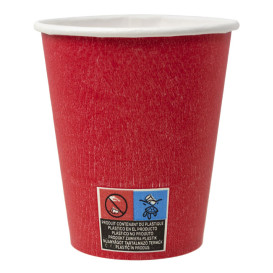 Plastikfreier Pappbecher 9 Oz/250ml "Colors" Rot Ø8,0cm (300 Stück)