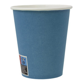 Plastikfreier Pappbecher 9 Oz/250ml "Colors" Blau Ø8,0cm (300 Stück)