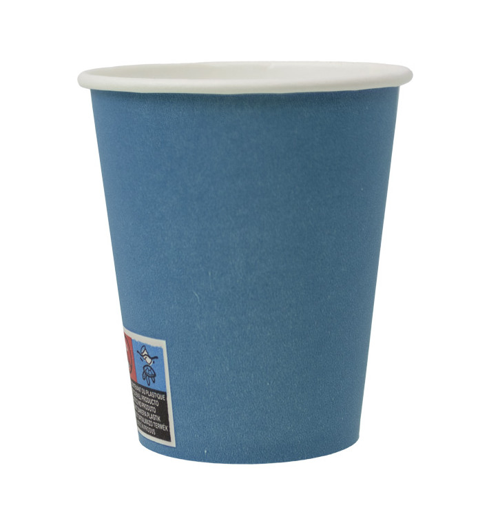 Plastikfreier Pappbecher 9 Oz/250ml "Colors" Blau Ø8,0cm (300 Stück) Plastikfreier Pappbecher 9 Oz/250ml "Colors" Blau Ø8,0cm (300 Stück)