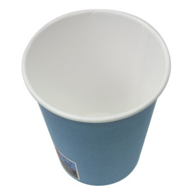 Plastikfreier Pappbecher 9 Oz/250ml "Colors" Blau Ø8,0cm (300 Stück)