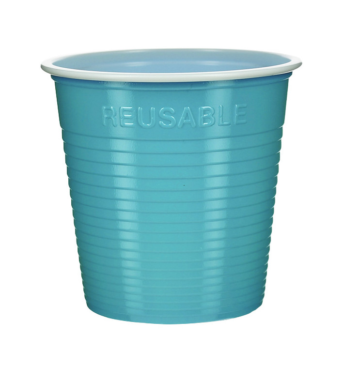 Wiederverwendbarer Economy-Becher Bicolour Türkis PS 160ml (450 Stück) Wiederverwendbarer Economy-Becher Bicolour Türkis PS 160ml (450 Stück)