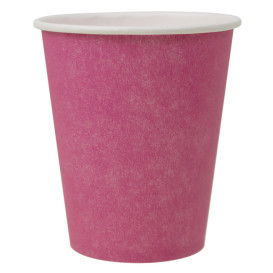 Plastikfreier Pappbecher 9 Oz/250ml "Colors" Pink Ø8,0cm (20 Stück)