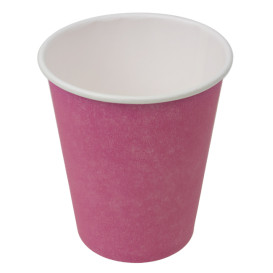 Plastikfreier Pappbecher 9 Oz/250ml "Colors" Pink Ø8,0cm (20 Stück)