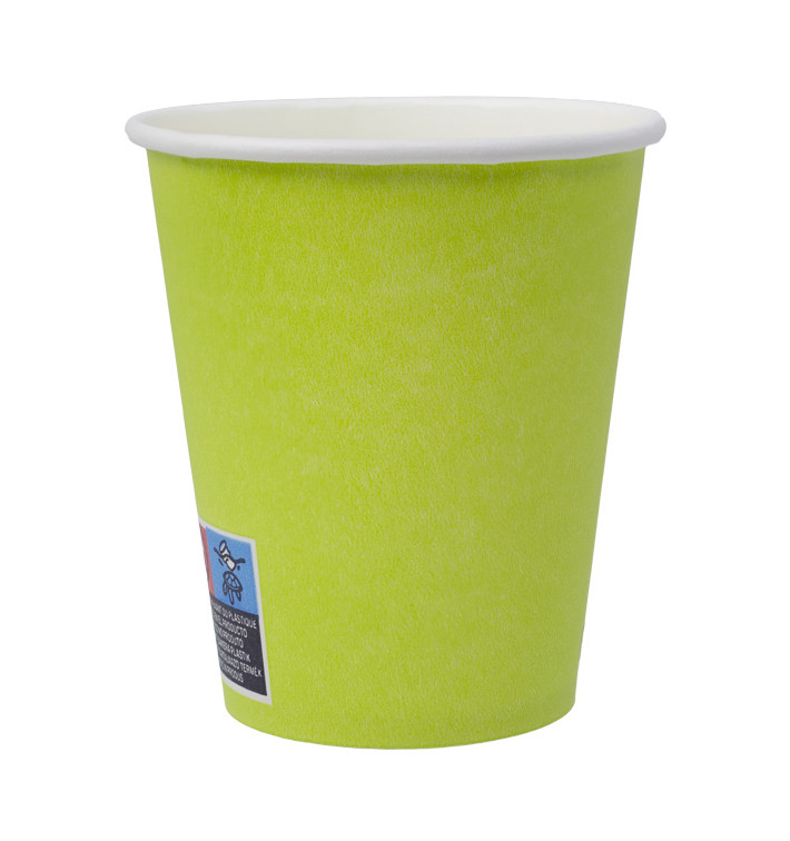 Plastikfreier Pappbecher 9 Oz/250ml "Colors" Grün Ø8,0cm (20 Stück)