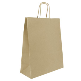 Papiertüten Kraft mit Henkeln 100g/m² 25+11x31cm (200 Stück)