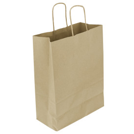 Papiertüten Kraft mit Henkeln 100g/m² 25+11x31cm (200 Stück)