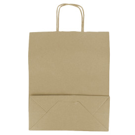 Papiertüten Kraft mit Henkeln 100g/m² 25+11x31cm (200 Stück)