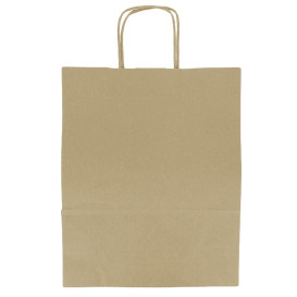 Papiertüten Kraft mit Henkeln 100g/m² 25+11x31cm (200 Stück)