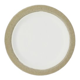 Platte aus Biologisch abbaubarer Bagasse Weiß Ø17,5cm (10 Stück)