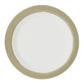Platte aus Biologisch abbaubarer Bagasse Weiß Ø17,5cm (10 Stück)