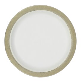 Platte aus Biologisch abbaubarer Bagasse Weiß Ø22,5cm (120 Stück)
