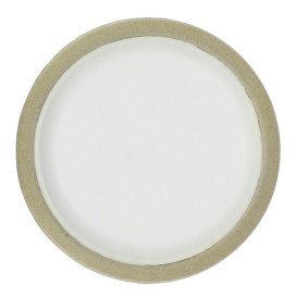 Platte aus Biologisch abbaubarer Bagasse Weiß Ø22,5cm (120 Stück)