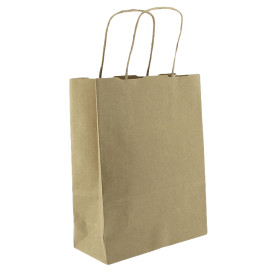 Papiertüten Kraft mit Henkeln 100g/m² 18+8x24cm (25 Stück)