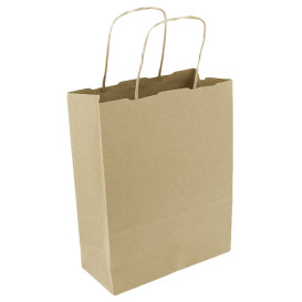 Papiertüten Kraft mit Henkeln 100g/m² 18+8x24cm (25 Stück)