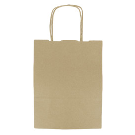 Papiertüten Kraft mit Henkeln 100g/m² 18+8x24cm (25 Stück)
