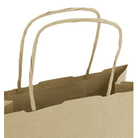 Papiertüten Kraft mit Henkeln 100g/m² 18+8x24cm (25 Stück)
