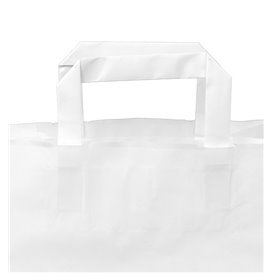 Papiertüten Kraft weiß mit Henkeln 100g/m² 22+11x27cm (25 Stück)