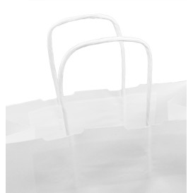 Papiertüten Kraft weiß mit Henkeln 100g/m² 25+13x33cm (25 Stück)