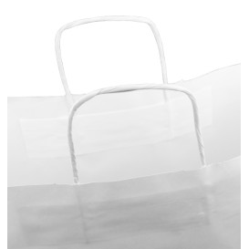 Papiertüten Kraft weiß mit Henkeln 100g/m² 44+15x46cm (25 Stück)