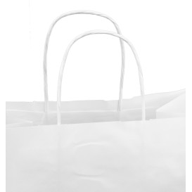 Papiertüten Kraft weiß mit Henkeln 100g/m² 30+18x29cm (25 Stück)