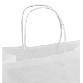 Papiertüten Kraft weiß mit Henkeln 80g/m² 30+18x29cm (25 Stück)