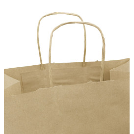 Papiertüten Kraft braun mit Henkeln 100g/m² 25+13x33cm (250 Stück)