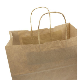Papiertüten Kraft braun mit Henkeln 80g/m² 30+18x29cm (25 Stück)