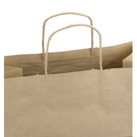 Papiertüten Kraft braun mit Henkeln 100g/m² 35+18x34cm (250 Stück)