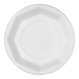 Wiederverwendbar Plastikteller Tief Wirtschaftlich PS Weiß Ø22cm (25 Stück)