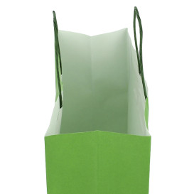 Papiertüten Grün mit Henkeln 100g/m² 25+11x31cm (200 Stück)