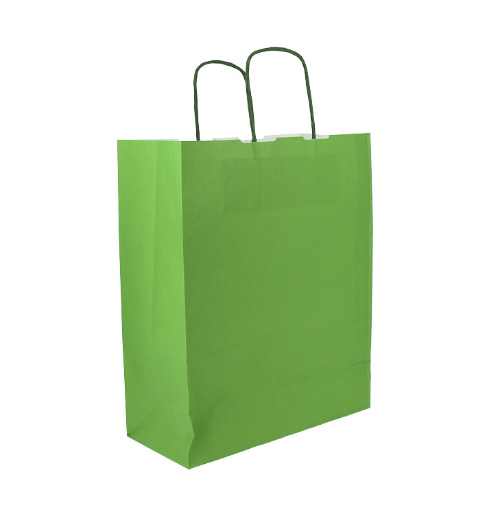 Papiertüten Grün mit Henkeln 100g/m² 25+11x31cm (25 Stück) Papiertüten Grün mit Henkeln 100g/m² 25+11x31cm (25 Stück)