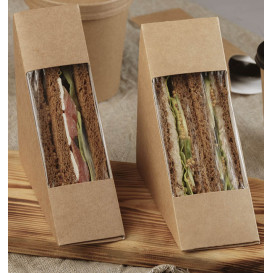 Kraftkarton-Verpackung mit Fenster Dreifach-Sandwich 125x75x125mm (50 Stück)