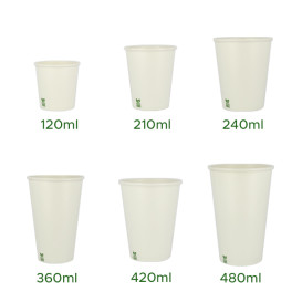 Plastikfreier Pappbecher 8 Oz/240ml Weißer Ø8cm (1.000 Stück)