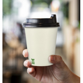 Plastikfreier Pappbecher 12 Oz/360ml Weißer Ø8cm (50 Stück)