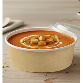 Suppenbecher To Go Kraft Mit Deckel PP 33Oz/1000ml (100 Stück)