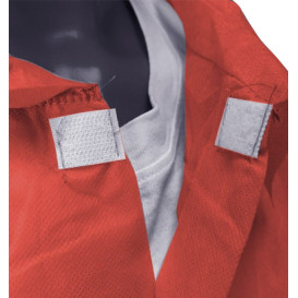 PP Industriell Schutzmäntel Klettverschluss ohne Tasche Rot XL 35gr. (1 Stück)