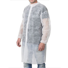 Einweg Schutzmäntel für Besuch Klettverschluss Ohne Tasche weiß XL 25gr (1 Stück)