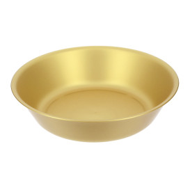 Wiederverwendbare Plastikteller PP Mineral Gold Ø18cm (54 Stück)