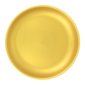 Wiederverwendbare Plastikteller PP Mineral Gold Ø21cm (6 Stück)