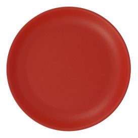Wiederverwendbare Plastikteller PP Mineral Rot Ø21cm (6 Stück)