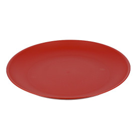 Wiederverwendbare Plastikteller PP Mineral Rot Ø23,5cm (6 Stück)