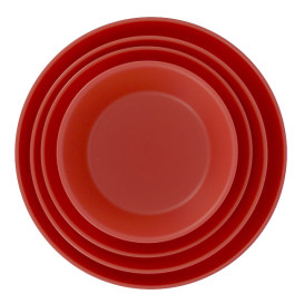 Wiederverwendbare Plastikteller PP Mineral Rot Ø23,5cm (54 Stück)