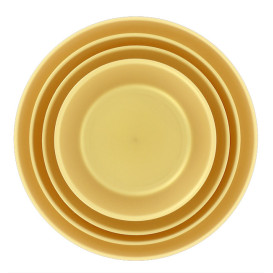 Wiederverwendbare Plastikteller PP Mineral Gold Ø21cm (6 Stück)