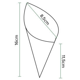Spitztüten Pergament Fettabweisend 160mm 40g (2.000 Stück)